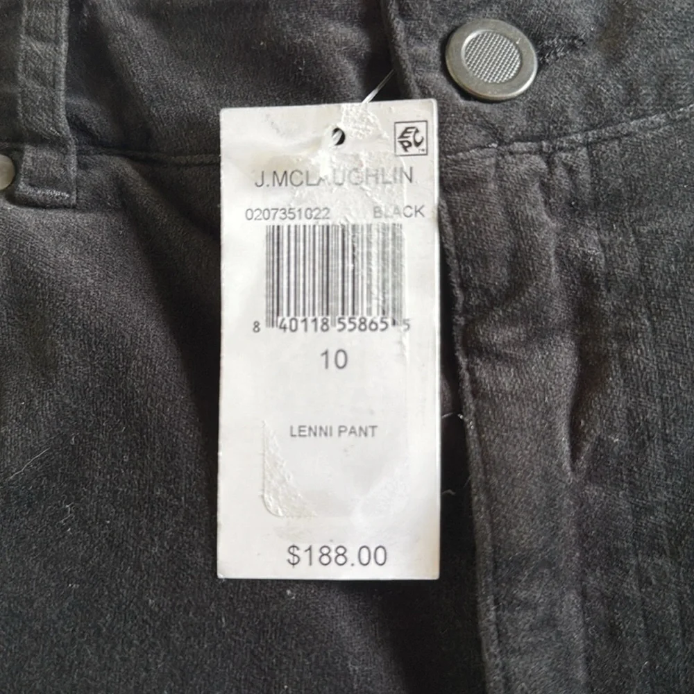 J. McLaughlin NWT LENNI Pants Black Velveteen Size 10 Kick Flare Silhouette A4 - Picture 8 of 8